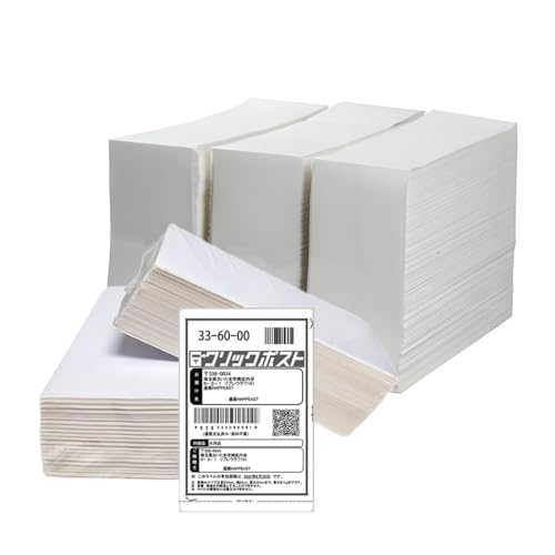 RAYFOOK 感熱ラベルシール クリックポスト対応 12000枚【ジャバラ式】A6サイズ相当100×150mm サーマルラベルプリンター用 業務用 強粘着 耐水。FBA出品者向け配送ラベル、日本郵便 clickpost 、配達 小包 物流、レターパック等にご利用いただけます、Deli、Zebra、Satoなど市販のデスクトップサーマルラベルプリンターに対応しています